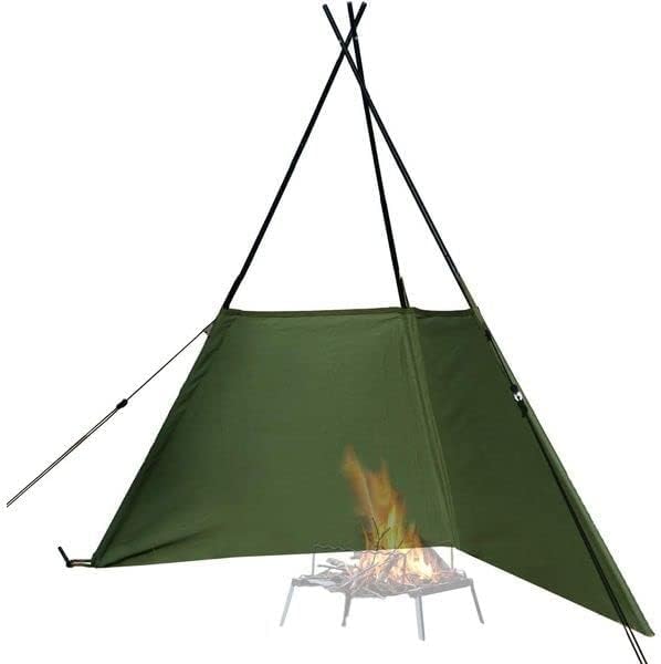 DOD Fire Break - Camping Stove Windscreen - Folding Camp Stove Windscreen with Storage Bag - Lightweight Camping Fire Wind for Outdoor, Picnic, Cooking - Olive