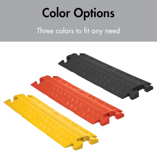 Image of Checkers 1 Channel Industrial Drive Over Cable Protector ADA Ramp for 2.25 inch Lines, 40k /Axle Load Capacity Hose and Cable Ramp for Heavy Duty Equipment, Made in The USA, Blue, CPRP-1X225-BLU