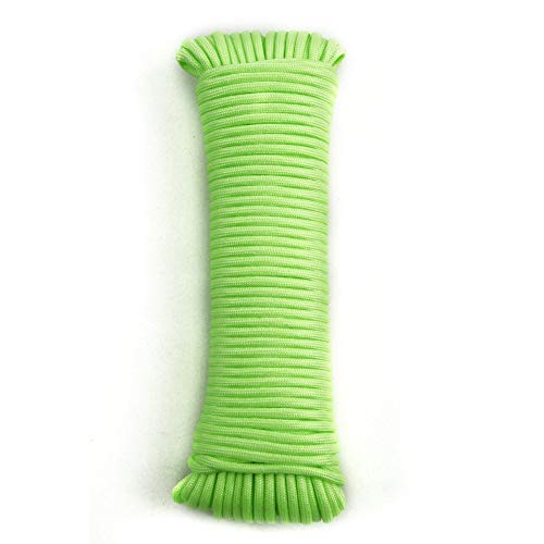 100ft Glowing Neon Green Survival Paracord Rope 550lbs Breaking Strength Cord