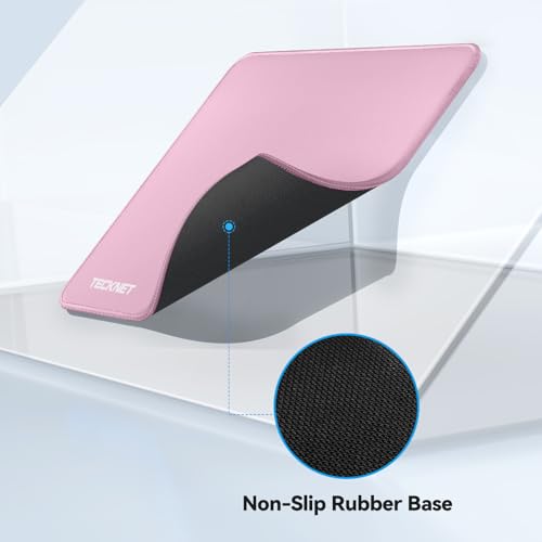 Image of TECKNET Mouse Pad with Anti-fray Stitchin, Waterproof Surface & Non-Slip Rubber Base with Stitched Edges Gaming Mouse Mat for Laptop,Compatible with Laser and Optical Mice - Pink