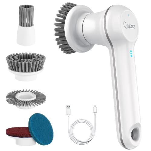 Qnkaa Electric Spin Scrubber, Multifunctional Household Cleaning Brush Kitchen Essentials, For Grout, Shower, Bathroom, Bathtub, Tile, Floor, Wall, Car, Cleaning Supplies For Housekeeping #TOP16