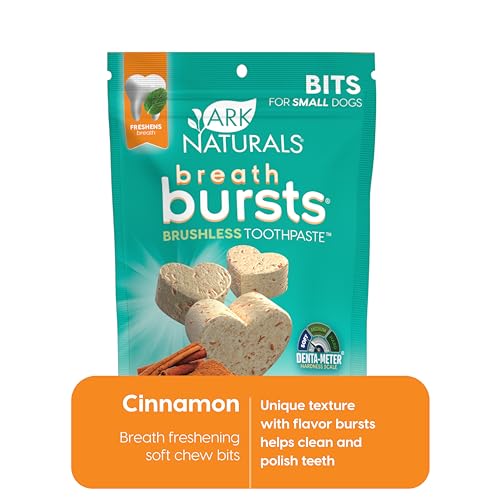 Image of ARK Naturals Breath Bursts Brushless Toothpaste Dog Treats, Dog Dental Bits for Small Breeds, Unique Texture Helps Clean Teeth & Freshen Breath, Cinnamon, 4 oz, 1 Pack
