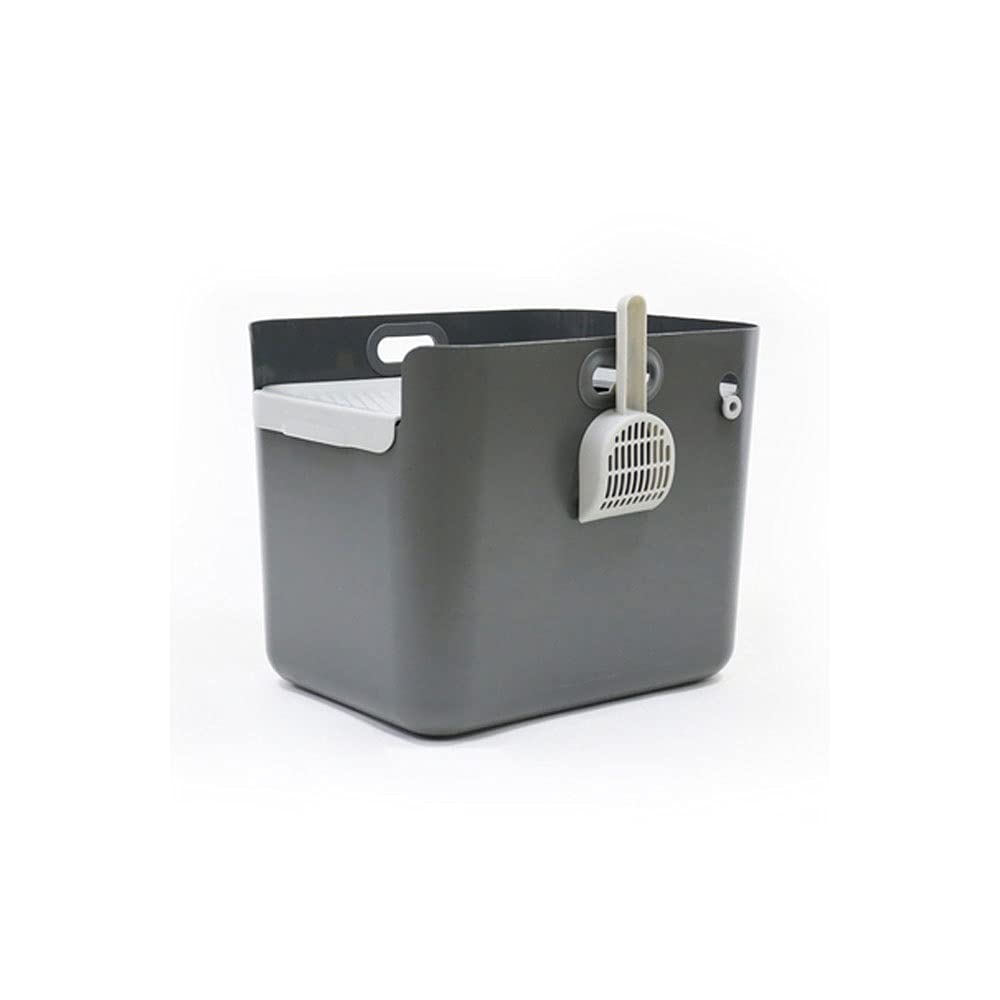 Cajas de Arena Clamshell Cable Capa Caja DE Lacker Super Grande Semi-COMPRESTORIO Space Top-INTERMENTE con EL Inicio DE ARENAJE con LA Pala Arenero ​Gatos (Color : Gray)