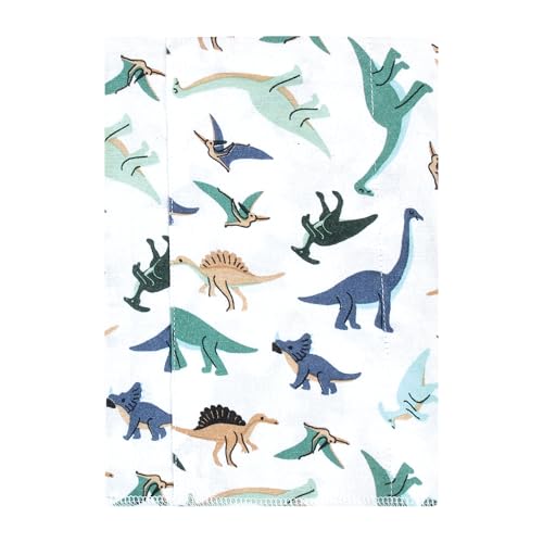 Image of Hudson Baby Unisex Baby Cotton Poly Flannel Burp Cloths, Dino Friends 7 Pack, One Size