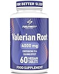 High Strength: Valerian Root Tablets - 4000mg 60 Tablets - Stress Management Herbal Supplement - Valerian Root Supplement for Sleep Support - Vegan - FuelFinity Standards (1 Normal Pack)