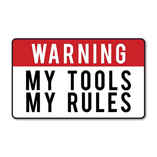 My Tools My Rules Sticker Decal Tradies Hard Hat Funny Carpenter Toolbox