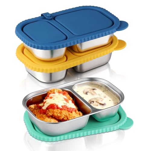 3 Pack Stainless Steel Snack Containers with Lid