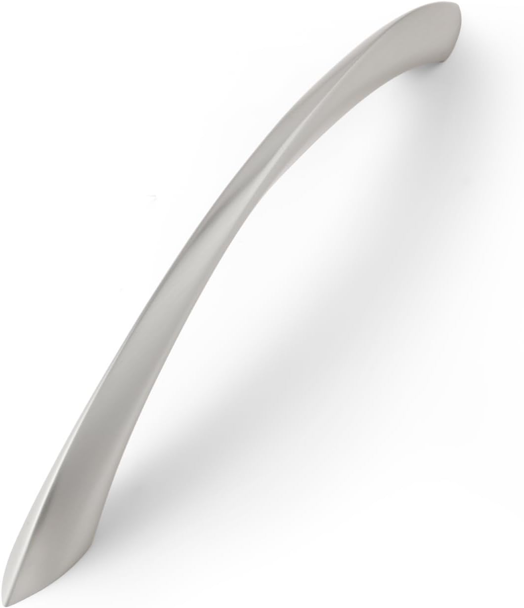 5 Pack Brushed Nickel Cabinet Pulls 7.56 Inch Arch Twisted Silver Handles Drawer Kitchen Cupboard Bathroom Dresser Cabinet Hardware Zinc Alloy