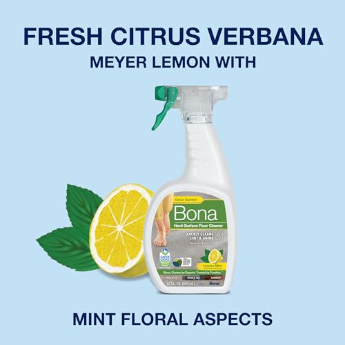 Image of Bona Multi-Surface Floor Cleaner Spray - 32 fl oz - Lemon Mint - Includes Filled Bottle + Concentrate Refill for Multi-Surface Floor Cleaning