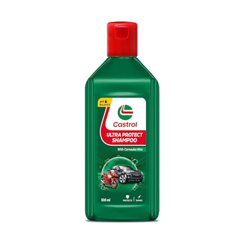 Image of Castrol Ultra Protect Car /Bike Shampoo (100 ml) | pH-Balanced Wash with Carnauba Wax | Deep Clean, Rich Foaming, Streak-Free Shine | Safe on Paint & Coatings | Water-Repellent Finish