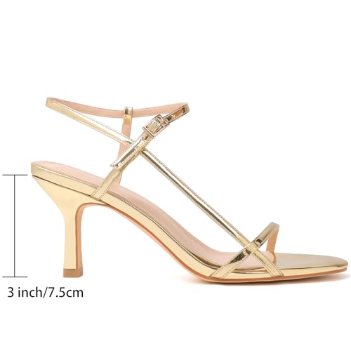 Mostrin Heels for Women Strappy Sandals Square Open Toe High Heel Sandals Ankle Strap Stiletto Heels for Party Wedding2