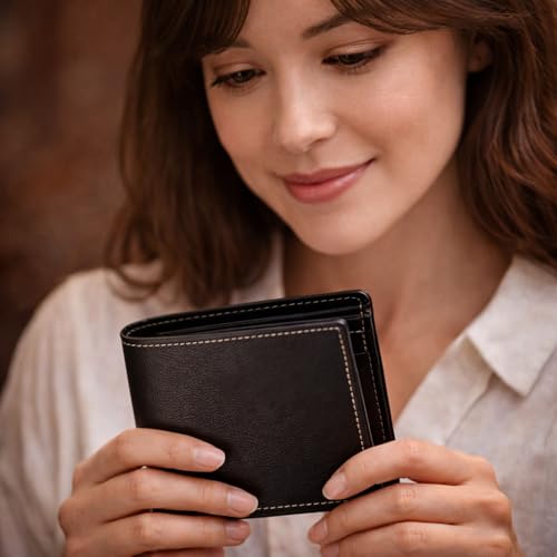 Image of Gift For Special Genuine Leather Men's Wallet - Gift for Him - Father Friend Purse Gift - Surprise Your Husband