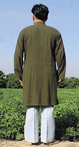 RaanPahMuang 100% Cotton Kurta Shirt Arab Style Long Jacket Tunic Chinese Collar4