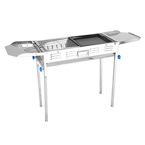Barbecue Made From Stainless Steel For Outdoor And Home Camping Grill Portable Square Wings Folding Charcoal BBQ Stove Barbecue for Outdoor Cooking Camping Hiking Picnic
