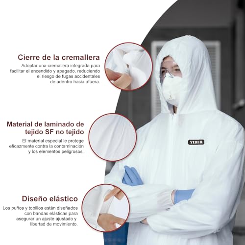 YIBER Hazmat Suit Disposable Coverall