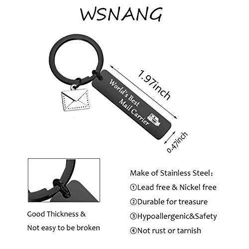 Wsnang World's Best Mail Carrier Keychain Mail Carrier Gift Thank You Gift For Postal Worker(Mail Carrier Black Kc) #TOP1