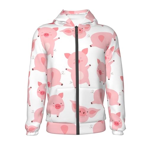 Kawaii Pigs Kid Hoodies Boys Zip Up Sweatshirts Girls Pullover with Pocket2