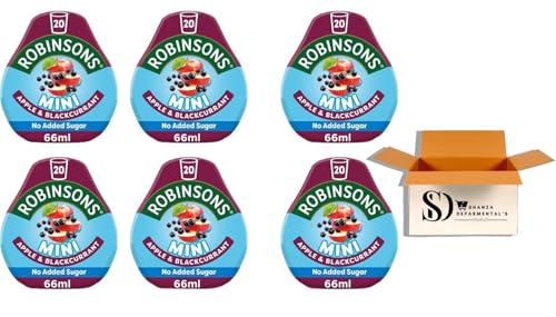 Robinsons Mini Squash No Added Sugar Low Calorie 6x66ml, Apple & Blackcurrant