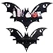 SEREIINO Bat Shelf - Spooky Goth Hanging Shelf with Hooks for Oddities and Curiosities - Gothic Halloween Wall Decor for Kitchen and Bedroom - Crystal Shelf for Display - Witchy Gifts for Women