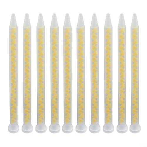 Boquilla mezcladora de pegamento 10-18 AB, 10 piezas, tubo mezclador espiral estático para adhesivos de silicona epoxi poliuretano, relación óptima de doble componente, uso industrial (B)