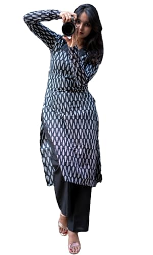 Image of Sun Fashion And Lifestyle Women's Reyon Stitched Print Long Kurti Pant