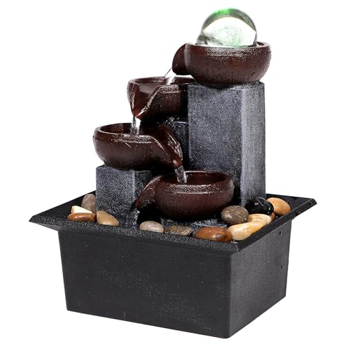 Water-Fountains-Indoor-Waterfall-Tabletop-Fountain-Desk-Fountain-with-Rainbow-Colors-LED-Lighting-from-Spinning-Crystal-Ball-Relaxing-Waterfall-n-River-Rocks-for-Natural-Feng-Shui-Effect Water Fountains Indoor Waterfall Tabletop Fountain Desk Fountain with Rainbow Colors LED Lighting from Spinning Crystal Ball Relaxing Waterfall n River Rocks for Natural Feng Shui Effect