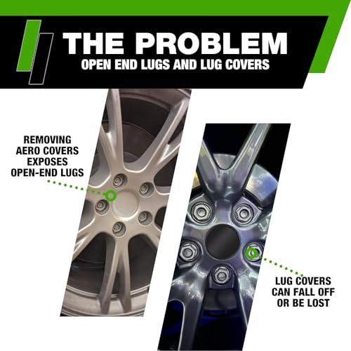 Image of DPAccessories Lug Nuts Compatible with 2020-2026 Tesla Model Y | Black OEM Style | for Factory Aluminum Wheels Only | Set of 20 Wheel Nuts | DTEMOY01F-BK /1