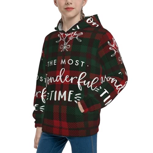 Wonderful Time Christmas Kid Hoodies Boys Sweatshirts Girls Pullover with Pocket2