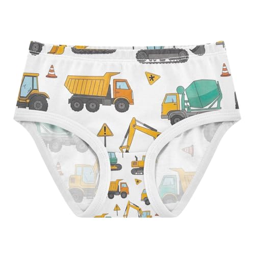 Cute Construction Vehicles Trucks Toddler Girls Underwear, Kids Underwear, 2T–8 Years