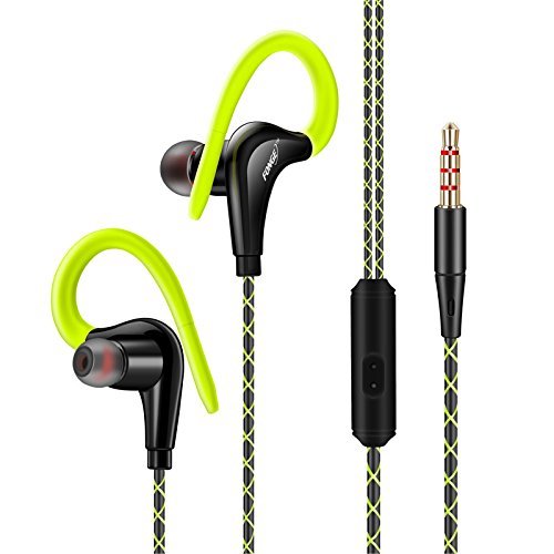 TheTransporter - Over Ear Headphones IN-EAR Earphones Earbud For Gym Jogging Sports Compatible For Samsung S7 edge S6 Note IPHONE IPOD IPAD HTC (Green)
