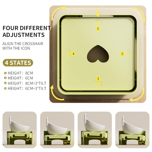 Image of Raised Ceramic Dog Feeding Bowl,Adjustable Elevated Dog Bowls Set Anti-Slip,Standing Pet Feeding Dish for Small Medium Dogs and Cats (White Set)