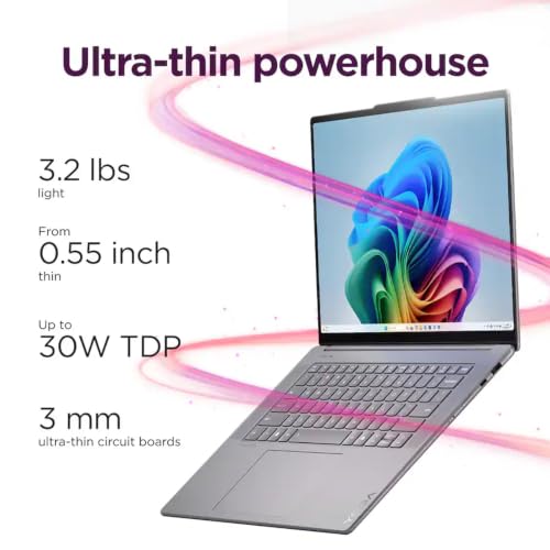 Image of Lenovo Yoga Slim 7i Aura Edition Copilot+ PC Laptop, Intel Core Ultra 7 256V, 15.3 inch 2.8K 120Hz Touchscreen, 16GB LPDDR5X RAM, 1TB SSD, Backlit Keyboard, Wi-Fi 7, Windows 11 Home, Luna Gray, EAT Cloth