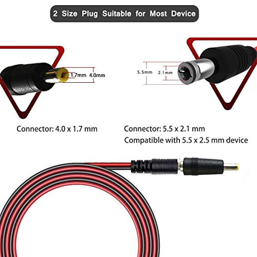 12V-24V DC Car Charger Auto Power Supply Cable - DC 5.5mm x 2.1mm to Car Cigarette Lighter Male Plug Car Cigarette Lighter Cable - Thumbnail 4