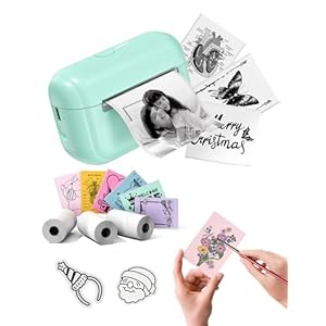 Memoking Mini impresora – Impresora portátil de etiquetas adhesivas Q02E, fabricante de calcomanías térmicas sin tinta de bolsillo, impresora de recibos pequeños para notas de estudio, diagramas