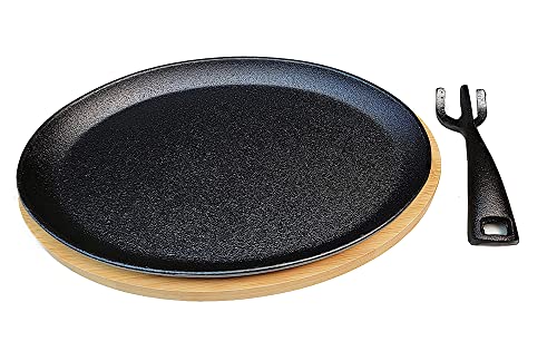 Hawok Cast Iron Fajita Pan With Bamboo Tray And Handle Set Of 4… thumb #6