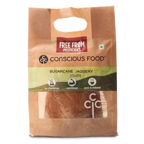 Image of Conscious Food Sugarcane Jaggery | 925g | Preservative Free & Traditionally made | Sharkara Bellam, Nattu Sakkarai Granules Jaggery, Vellam, Gud