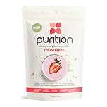 Purition Vegan Strawberry, Natural, Gluten Free, High Protein, Dairy Free, Low Sugar, Keto, Meal Replacement Shake for Healthy Weight Management, 500g, 12 servings