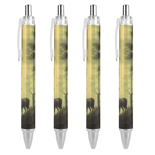 Bolígrafos de animales de río retráctiles de 0,5 mm, juego de 4 piezas para escritorio