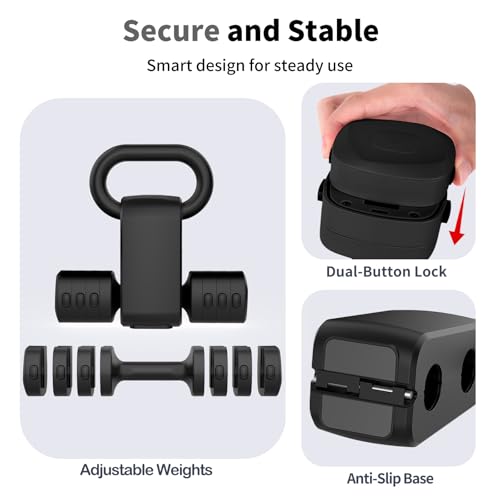 Image of Hezeyferg 2-in-1 Adjustable Dumbbells Set, 4 Levels Weight Dumbbells Set for Women Men, Each 2.2 /3.3 /4.4 /5.5lb Hand Weights with Kettlebell Form for Home Gym Exercise Training
