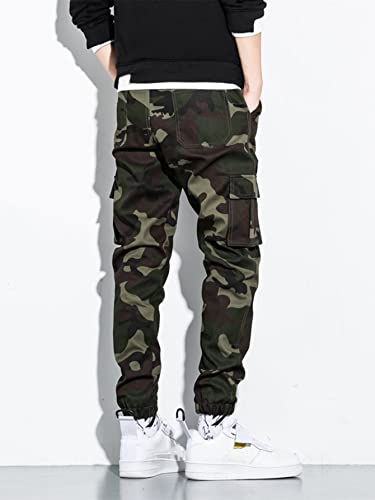 OYOANGLE Men's Camo Casual Joggers Pants Tapered Streetwear Pant Work Hiking Pants with Pockets2