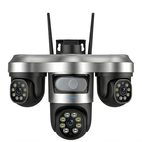 Image of XUGA Cybernautt Series K18U 18MP Triple Lens 4G Sim Camera 4G Sim Wireless Outdoor CCTV Camera with Three Side View | 360 | Night Vision | Motion Detection| All 3 Lens Mobile Controlled