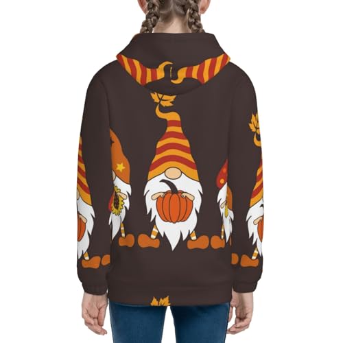 Fall Gnomes Kids Pullover Hoodies Boys Zip Up Sweatshirts Girls Athletic Clothes with Pocket 5