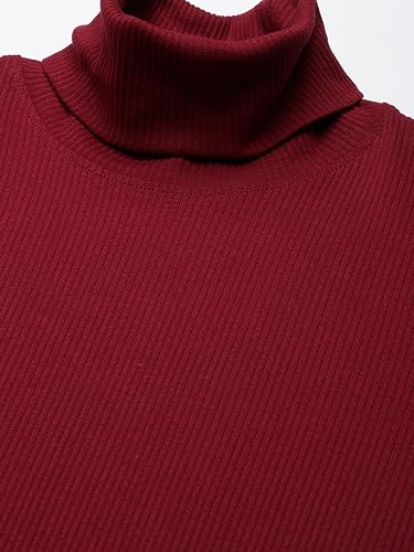 Image of TWIN BIRDS Women Cotton Turtle Neck Ribbed Tee | Full Sleeve Winter Top