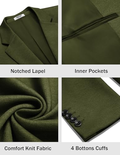 Image of COOFANDY Men's Casual Knit Blazer Two Button Lightweight Sport Coats Suit Jacket