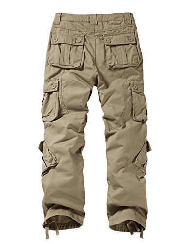 Image of Match Men's Wild Retro Multi-Pockets Utility Casual Cotton Cargo Trousers #3357