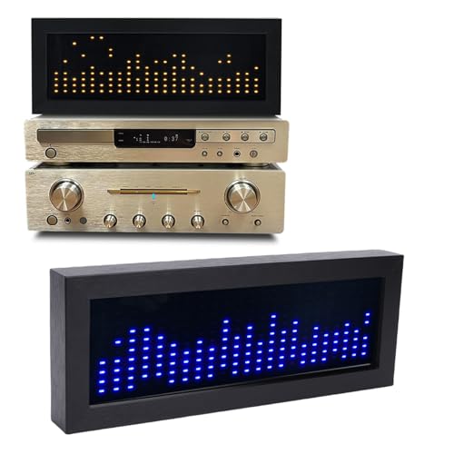 CHEOTIME Musik-Spektrum-Rhythmus-Licht, verstellbares LED-Audio-Visualizer-Display, Dual-Modus-Mikrofon-Tonabnehmer und kabelgebundener Eingang für (blue)