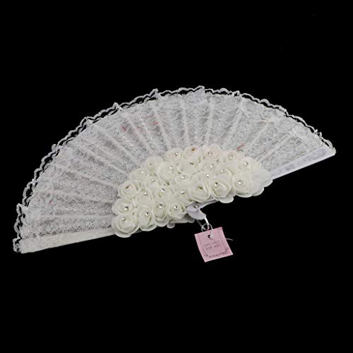 oshhni Ventilador de Renda Vintage Ventilador de Mão Dobrável Decoração de Casamento