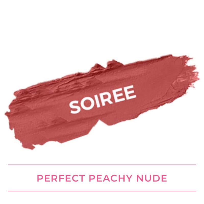 Image of PRAUSH BEAUTY (Formerly Plume) Plush Matte Lipsticks Super Light & Hydrating, Long Lasting, Rich Pigment, Smooth Soft Matte Finish, 4g (Soiree)