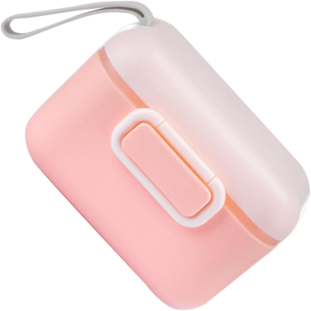MERRYHAPY Portable Four-compartment Formula Dispenser with Separate Scoop for Travel Milk Powder Storage Container Easy to Clean and Pour Snack Organizer Go Feeding Random Color