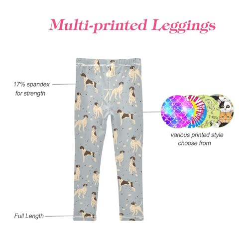 CaTaKu Girls Leggings Hound Dogs Leggings for Girls Kids Athletic Workout Yoga Pants Size 4-10T4